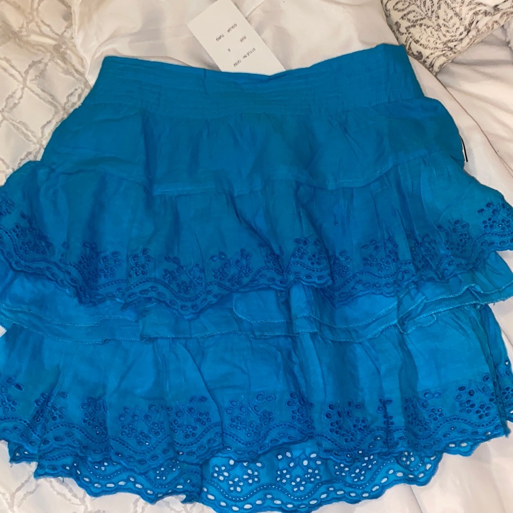 Turquoise layered skirt